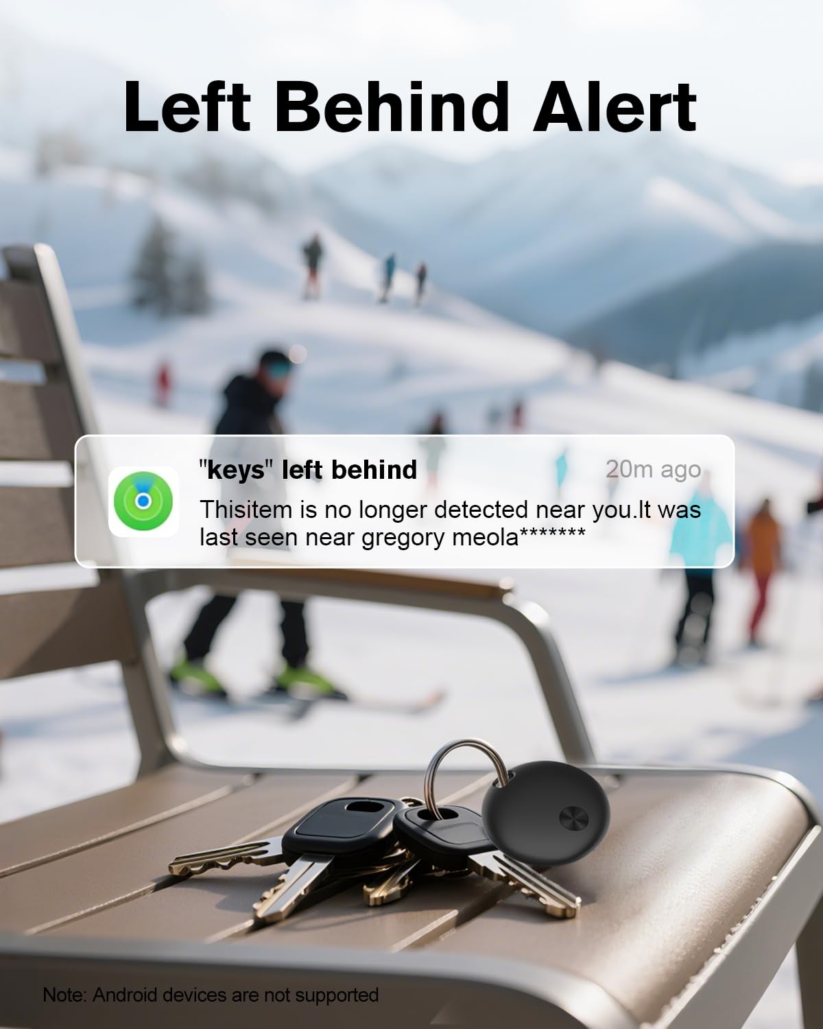 Hauibela  weTag mini  2 Air Tracker Tags-4 Pack: Smart Bluetooth Tracker, Item Finder Works with Apple Find My (iOS Only) App, Trakcer Tag Locator for Keys, Luggage, Satchel. (Not for Android Devices)